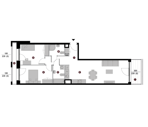 Plan 3 pok. 71m²