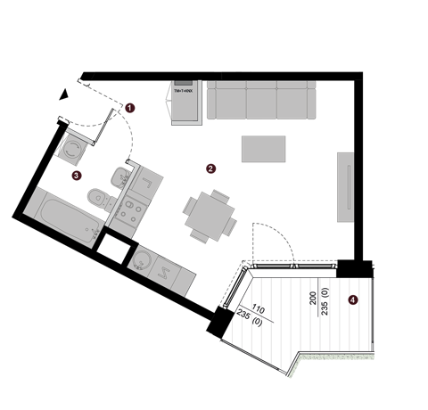 Plan 1 pok. 29m²