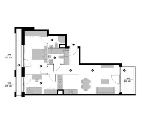 Plan 3 pok. 70m²