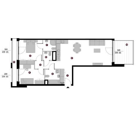 Plan 3 pok. 78m²