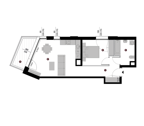 Plan 2 pok. 49m²