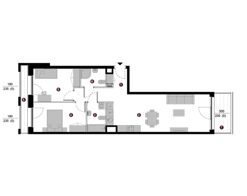 Plan 3 pok. 71m²