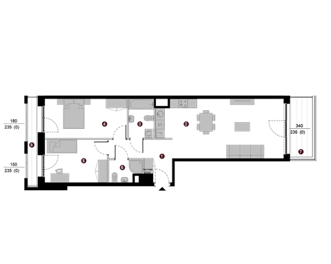 Plan 3 pok. 73m²