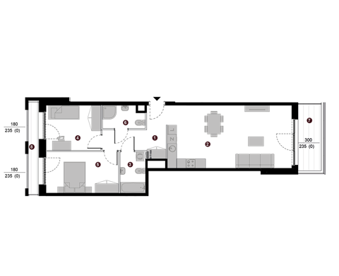 Plan 3 pok. 72m²