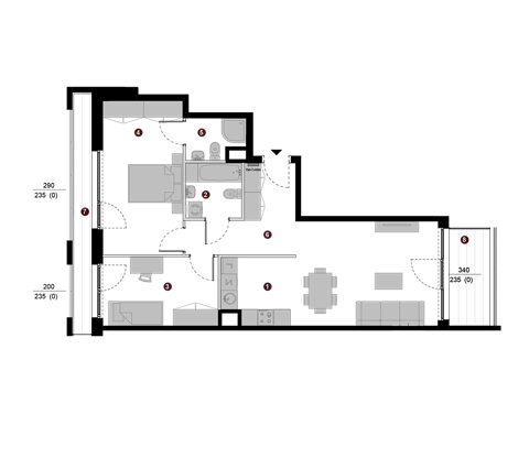 Plan 3 pok. 70m²