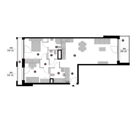 Plan 3 pok. 78m²