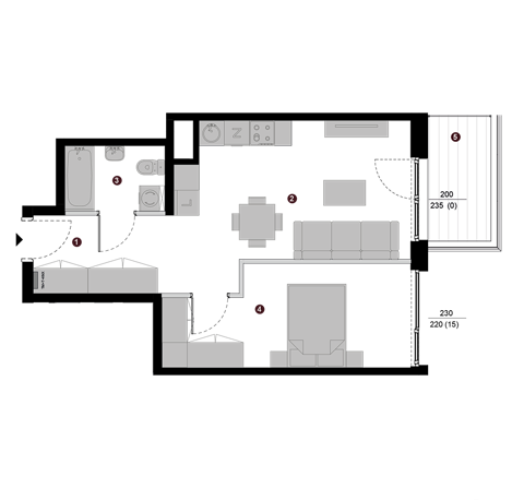 Plan 2 pok. 42m²