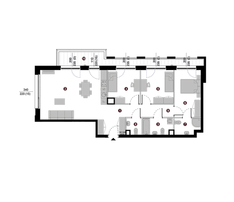Plan 4 pok. 90m²