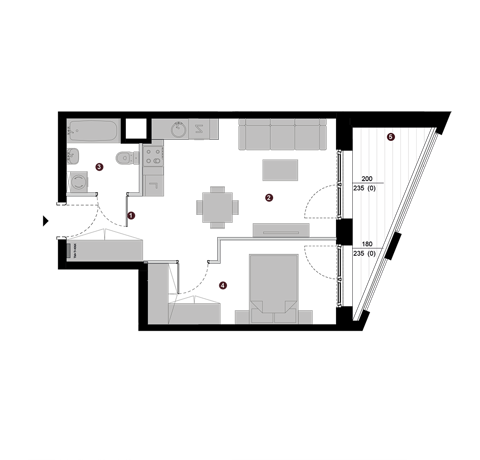 Plan 2 pok. 39m²