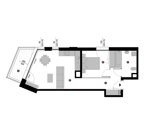 Plan 2 pok. 49m²