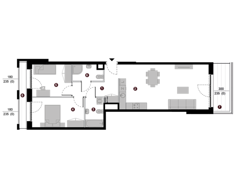 Plan 3 pok. 72m²