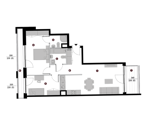 Plan 3 pok. 70m²