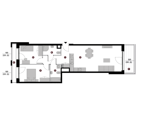 Plan 3 pok. 72m²