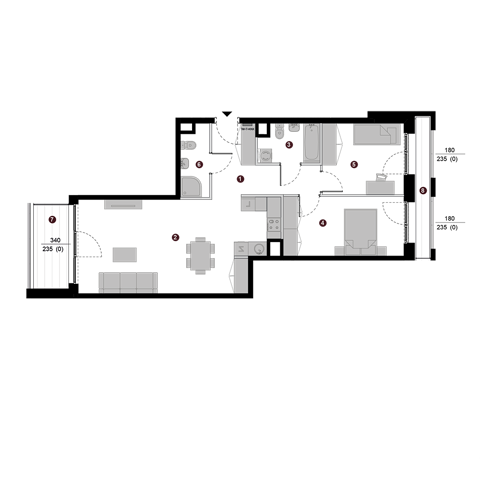 Plan 3 pok. 73m²