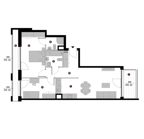 Plan 3 pok. 70m²