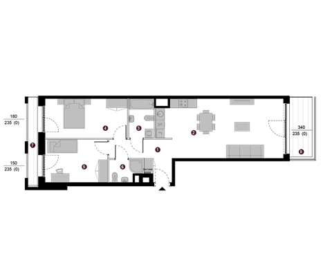 Plan 3 pok. 73m²