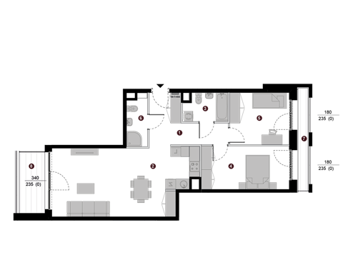 Plan 3 pok. 73m²