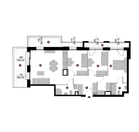Plan 4 pok. 79m²