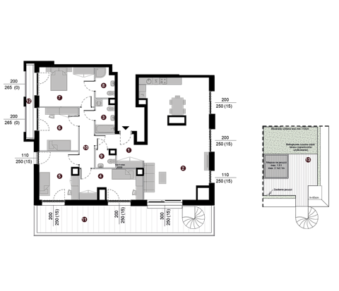 Plan 5 pok. 134m²