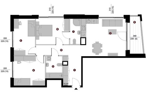 Plan 4 pok. 86m²