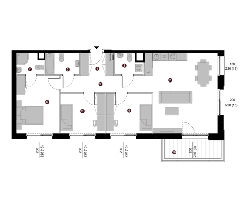 Plan 4 pok. 89m²