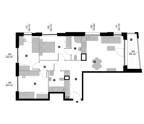 Plan 4 pok. 86m²