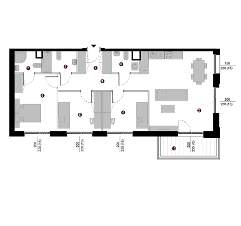 Plan 4 pok. 89m²