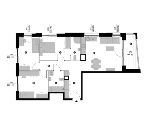 Plan 4 pok. 86m²