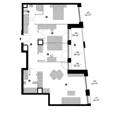 Plan 4 pok. 79m²