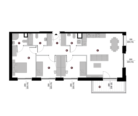 Plan 4 pok. 89m²