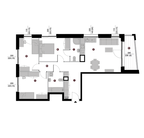 Plan 4 pok. 86m²