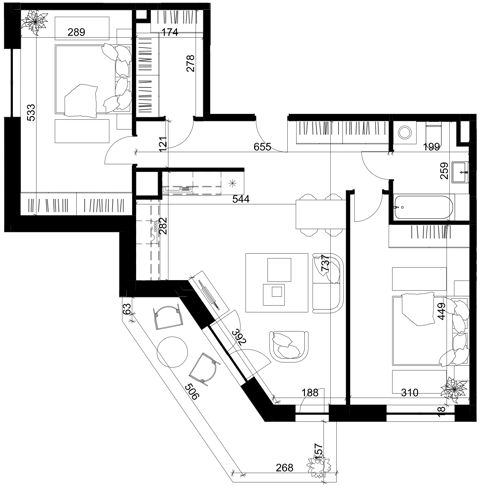 Plan 3 pok. 73m²