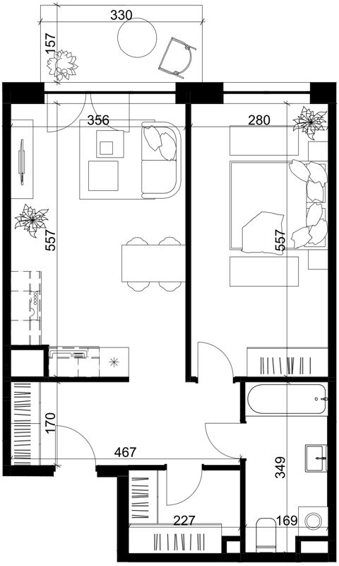Plan 2 pok. 52m²