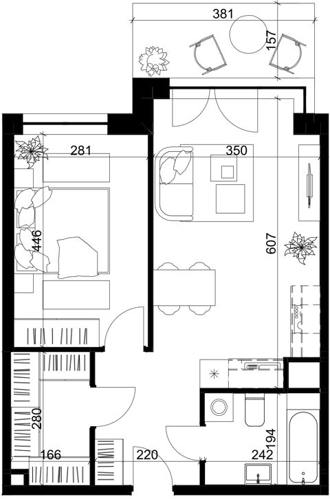 Plan 2 pok. 47m²