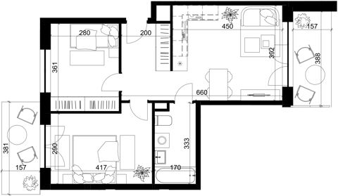 Plan 3 pok. 52m²