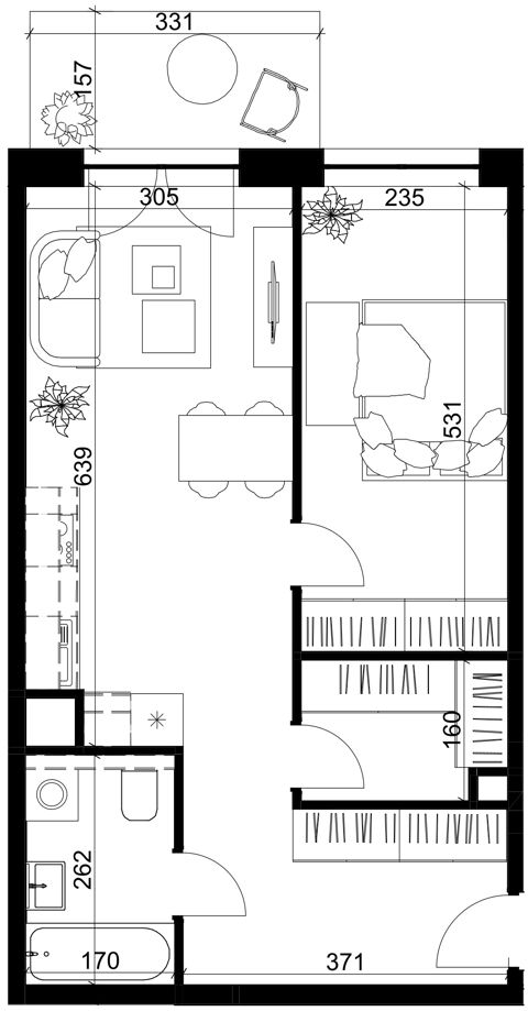 Plan 2 pok. 47m²