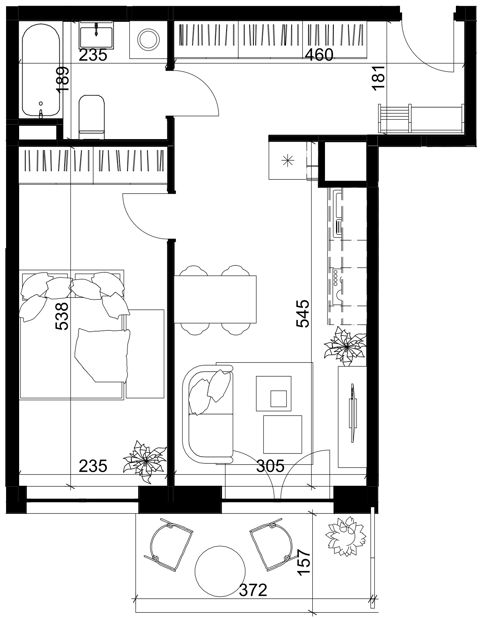 Plan 2 pok. 41m²