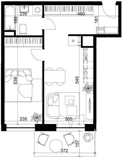 Plan 2 pok. 41m²