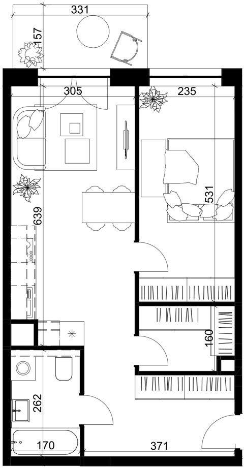 Plan 2 pok. 47m²