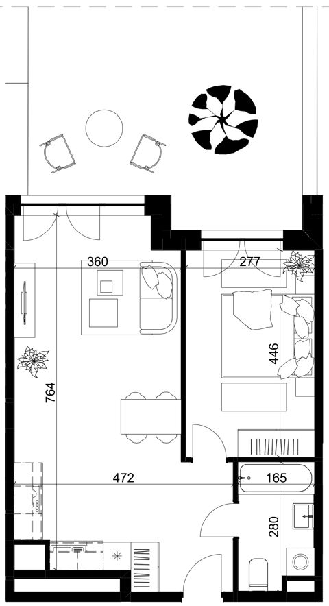 Plan 2 pok. 46m²