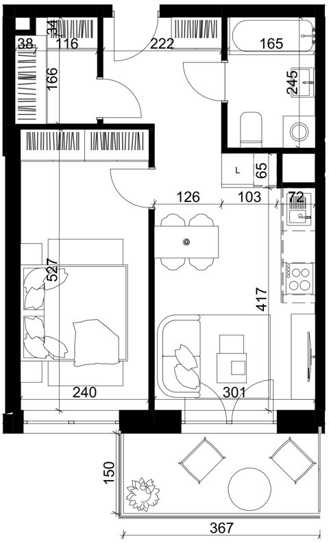 Plan 2 pok. 38m²