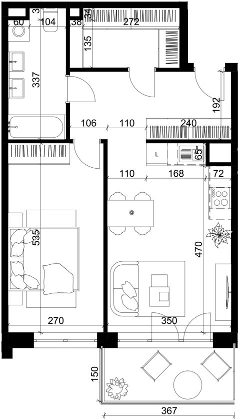 Plan 2 pok. 52m²