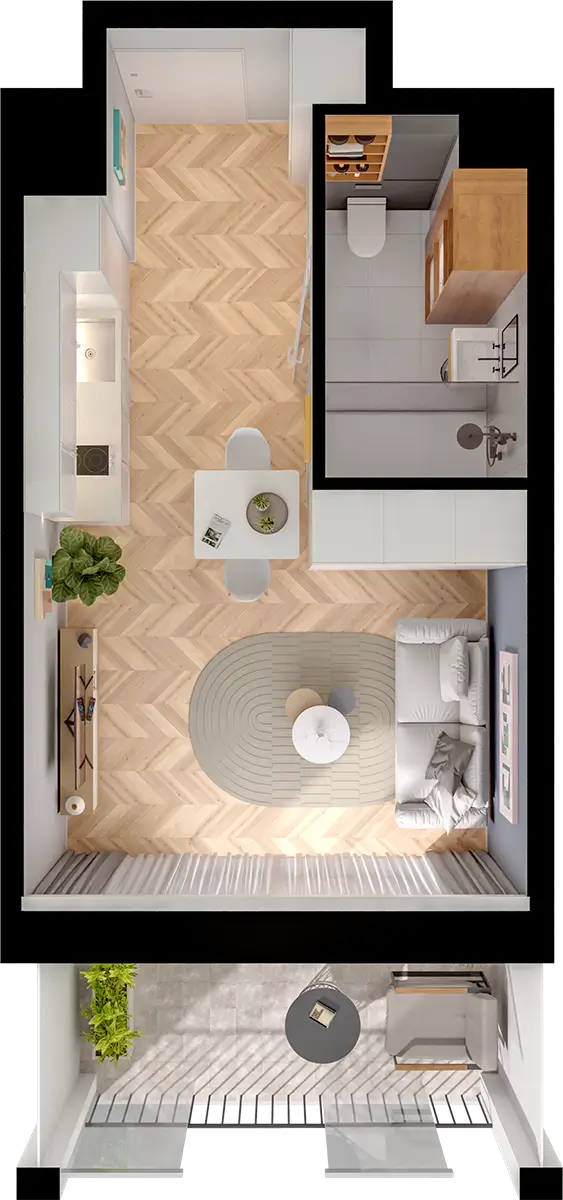 Plan 1 pok. 25m²