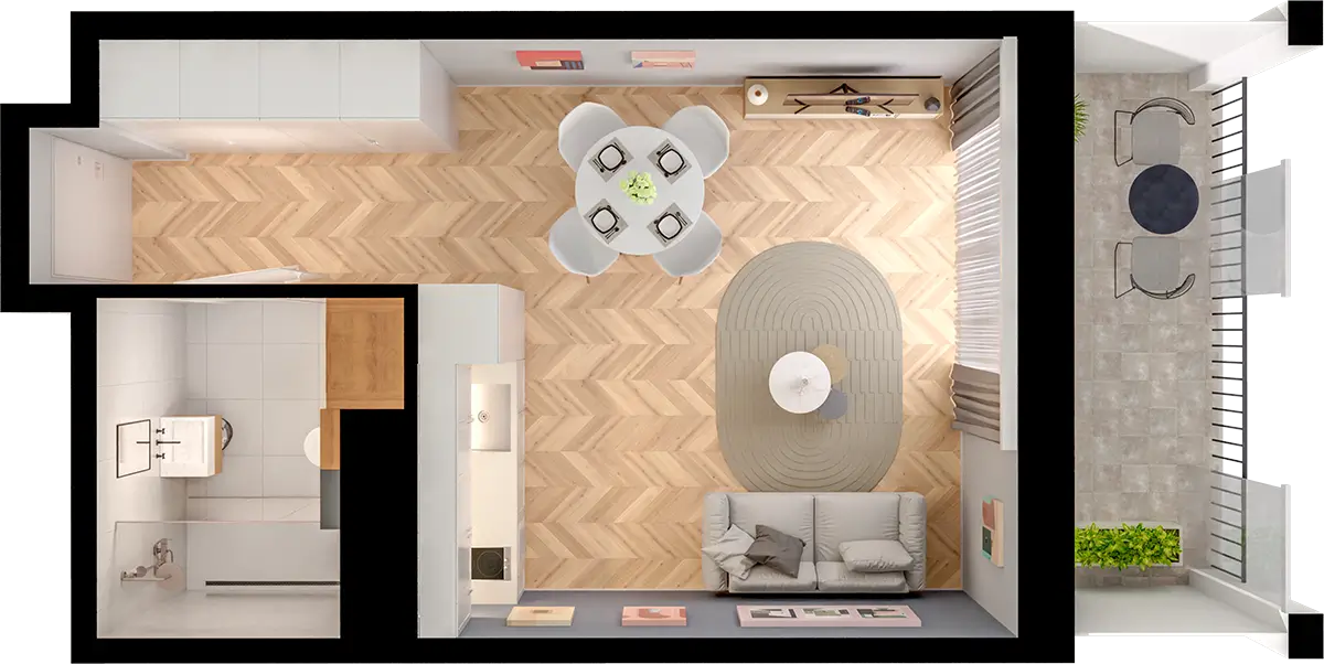 Plan 1 pok. 30m²