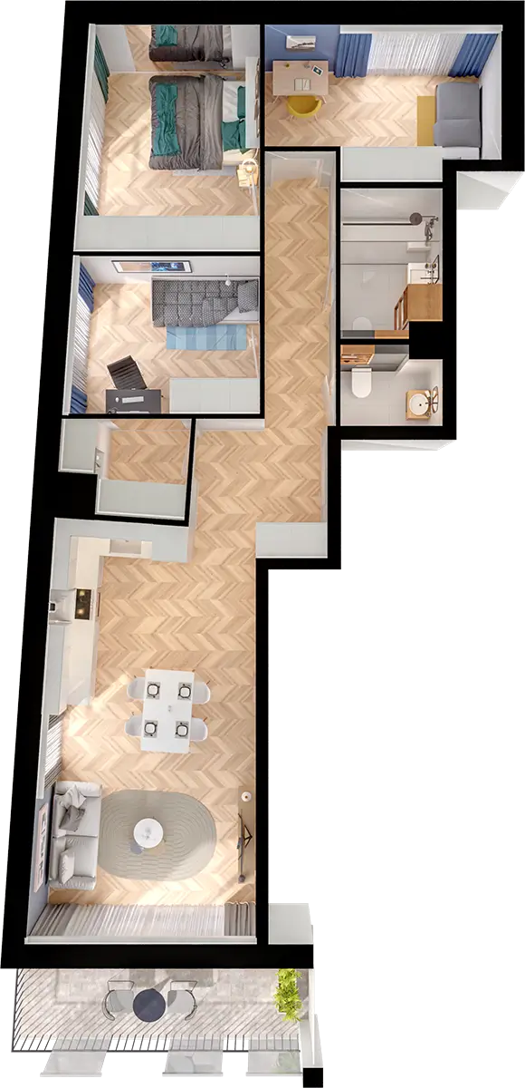 Plan 4 pok. 75m²