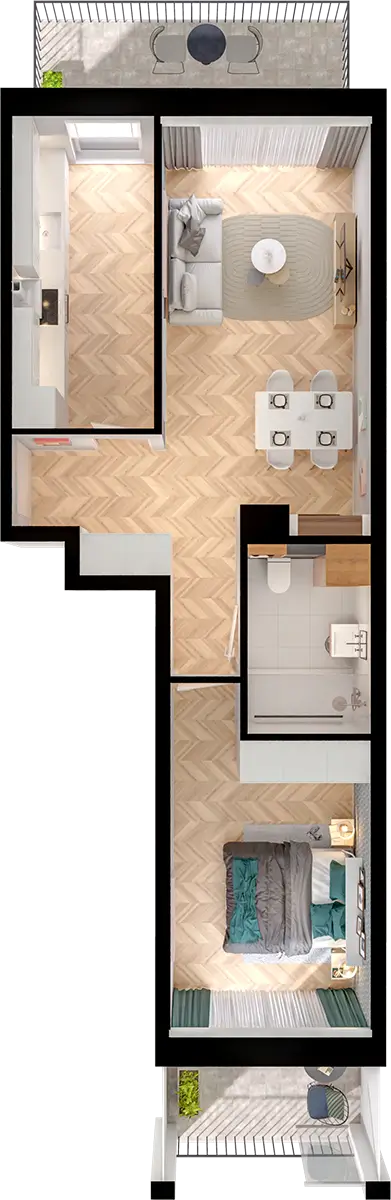 Plan 2 pok. 49m²