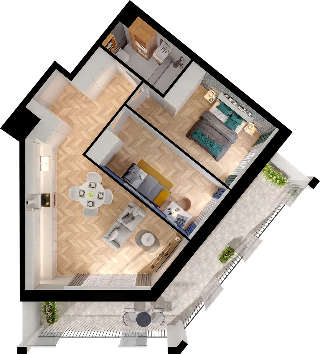 Plan 3 pok. 58m²
