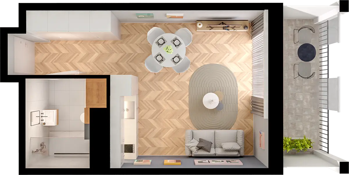 Plan 1 pok. 30m²