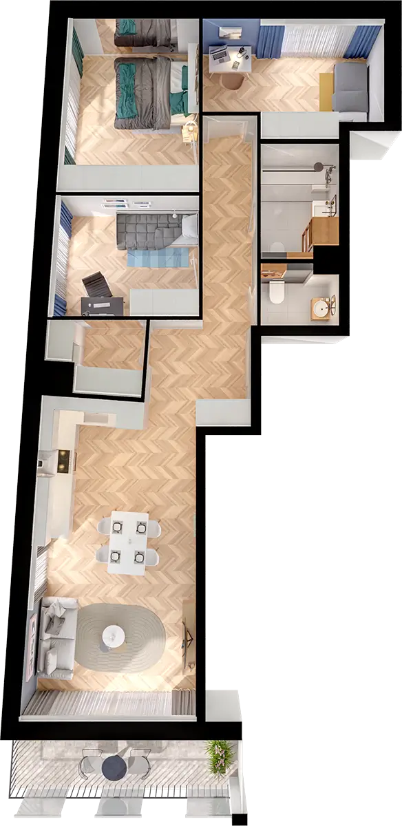 Plan 4 pok. 75m²