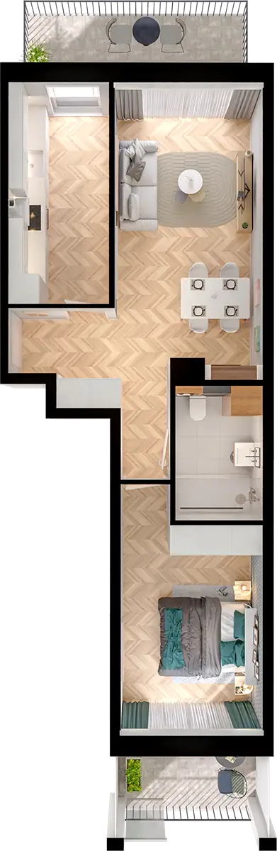 Plan 2 pok. 49m²